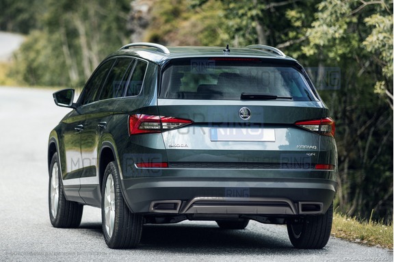 Диффузор заднего бампера серебристый для Skoda Kodiaq
