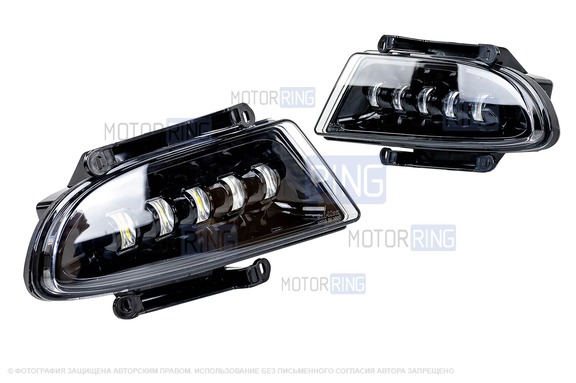Диодные двухцветные ПТФ Sal-Man 65W 7200lux (бело-синий 6000К и желтый 3000К) для Hyundai Accent 1999-2012 г.в.