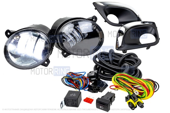Комплект подключения противотуманных фар ML Auto Light Technology с ПТФ Sal-Man 65W для Лада Калина 2