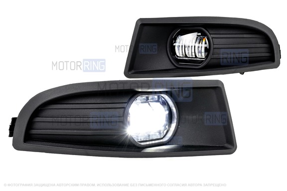 Диодные ПТФ Sal-Man 50W 8600lux 6000К для Skoda Octavia 2008-2013 г.в.