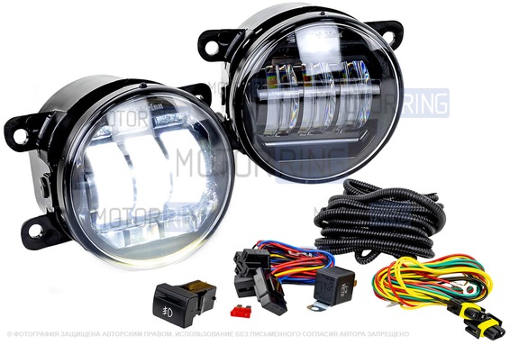 Комплект подключения ПТФ Sal-Man 65W под бампер Убран для Лада Нива 4х4 с 2019 г.в., Нива Легенд