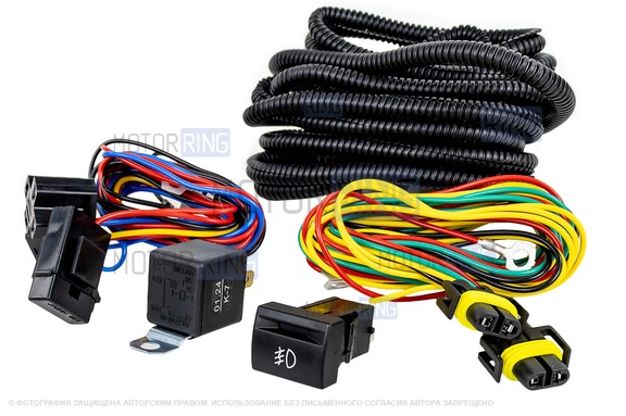 Комплект подключения ПТФ Sal-Man 65W под бампер Убран для Лада Нива 4х4 с 2019 г.в., Нива Легенд