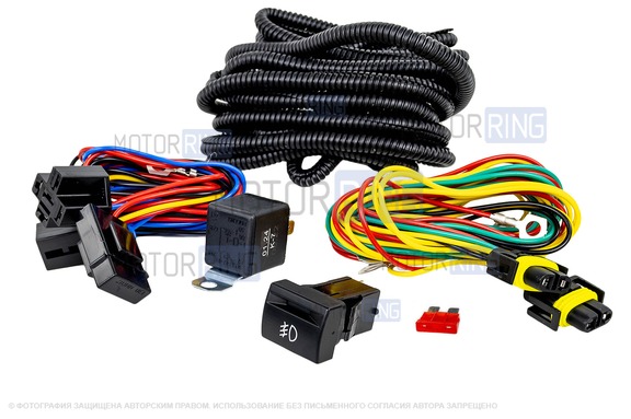 Комплект подключения ПТФ Sal-Man 65W под бампер Убран для Лада Нива 4х4 с 2019 г.в., Нива Легенд
