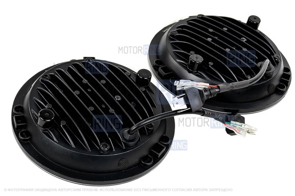 Светодиодные фары TheBestPartner 7 дюймов черные 90W с повторителем поворотника и ДХО для ВАЗ 2101, 2102, Лада 4х4, Нива Легенд