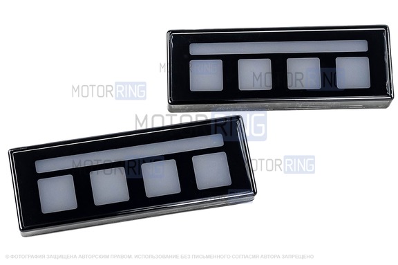 LED повторители поворотника с рисунком (квадраты) оранжевые для Лада 4х4, Нива Легенд