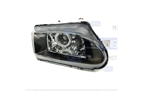 Правая фара под Bosch с черной маской и Bi-LED линзой (без поворотника) для ВАЗ 2113-2115