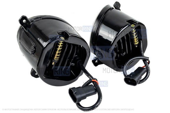 Диодные ПТФ Sal-Man Lime двухцветные (бело-синий 6000К и Лайм) 50W 4600lux для Лада Калина, Калина 2, Гранта, Ларгус, Датсун до 2019 г.в., УАЗ Патриот