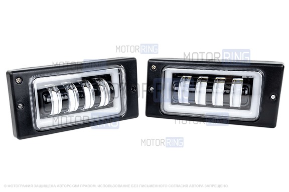 Светодиодные противотуманные фары Sal-Man 40W 3600lux 4 полосы с ДХО для ВАЗ 2110-2112, 2113-2115, Шевроле Нива до рестайлинга 2009 года