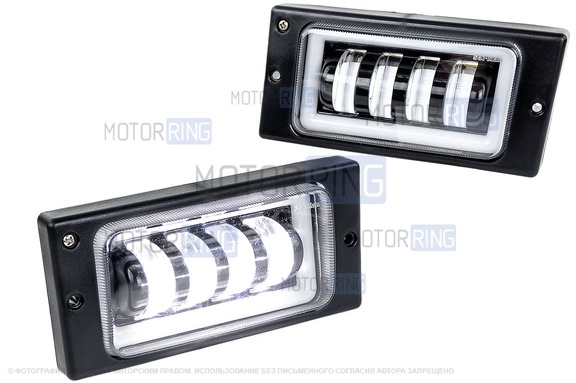 Светодиодные противотуманные фары Sal-Man 40W 3600lux 4 полосы с ДХО для ВАЗ 2110-2112, 2113-2115, Шевроле Нива до рестайлинга 2009 года