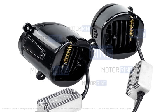 Диодные ПТФ Sal-Man 7 полос (ближний свет 60W и дальний 50W) 5800-5000lux для Лада Калина, Калина 2, Гранта, Ларгус, Датсун до 2019 г.в., УАЗ Патриот
