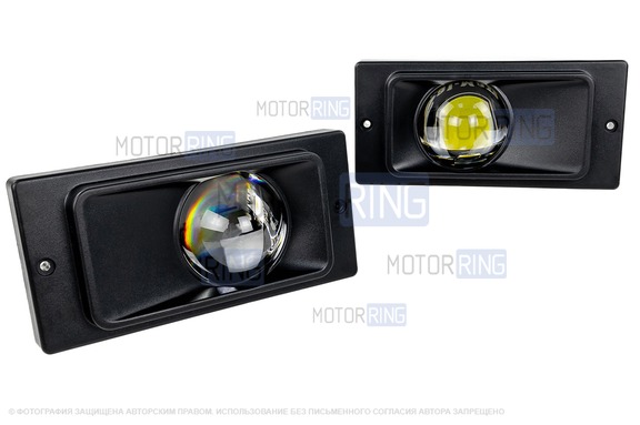 Диодные ПТФ Sal-Man 13000lux 60W с линзой для ВАЗ 2110-2112, 2113-2115, Шевроле Нива до рестайлинга 2009 года