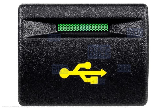 Пересвеченная кнопка USB с индикацией для Лада Приора, Калина 2, Гранта, Гранта FL, Нива Легенд