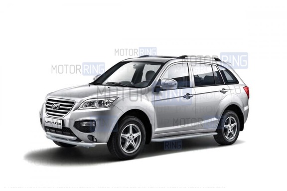 Защита порогов PT Group 51мм серебристая (Искра) с алюминиевой площадкой для Lifan X60 с 2012 г.в.