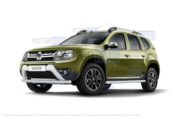 Защита переднего бампера PT Group одинарная 63мм серебристая (Искра) для Renault Duster с 2016 г.в., Nissan Terrano с 2014 г.в.
