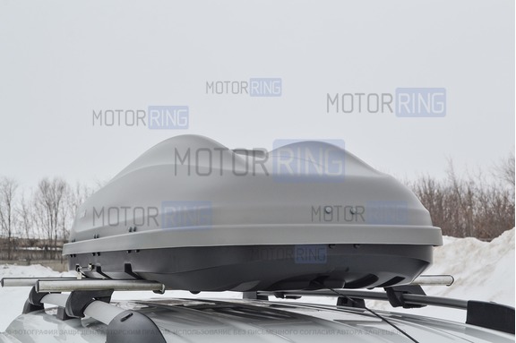 Аэродинамический односторонний бокс-багажник PT Group Turino Medium серый (460л) на крышу