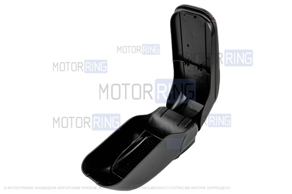 Подлокотник-бокс Sal-Man в экокоже с красной строчкой для Лада Ларгус, Renault Logan, Sandero, Nissan Almera