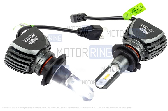 Светодиодные лампы S1 40W Sal-Man 6000K H7 для Лада Калина, Калина 2, Приора, Веста, Иксрей, Шевроле Нива