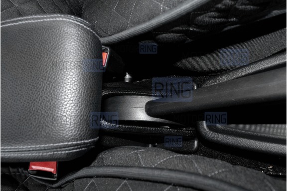 Подлокотник-бокс Sal-Man с подсветкой (экокожа с серой строчкой) для Лада Гранта FL