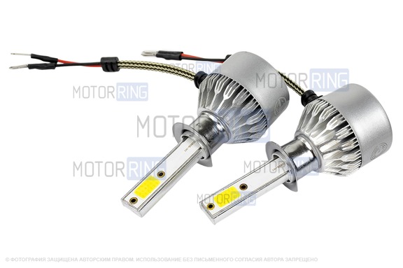 Светодиодные лампы C6 с цоколем H1 36W 3800LM для ВАЗ 2103-2106, 2110-2112, 2113-2115, Лада Веста, Икс Рей, Калина, Приора, Шевроле/Лада Нива