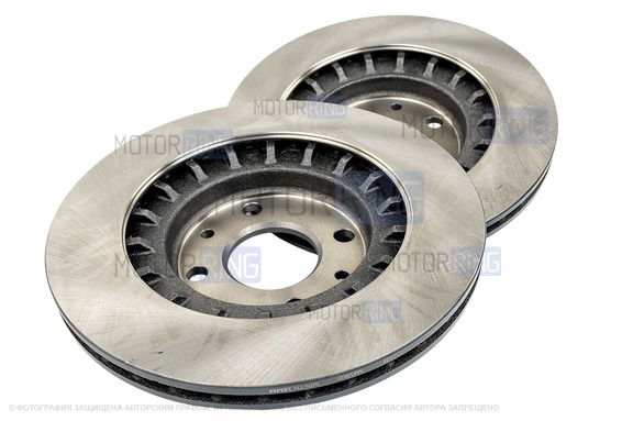 Вентилируемые передние тормозные диски МАВИКО Standart R14 с тормозными колодками BREMBO для ВАЗ 2110-2112, Лада Гранта, Гранта FL, Калина, Калина 2, Приора, Датсун