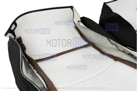 Обивка (не чехлы) сидений Recaro черная ткань (центр черная ткань 10мм) для ВАЗ 2110, Лада Приора седан