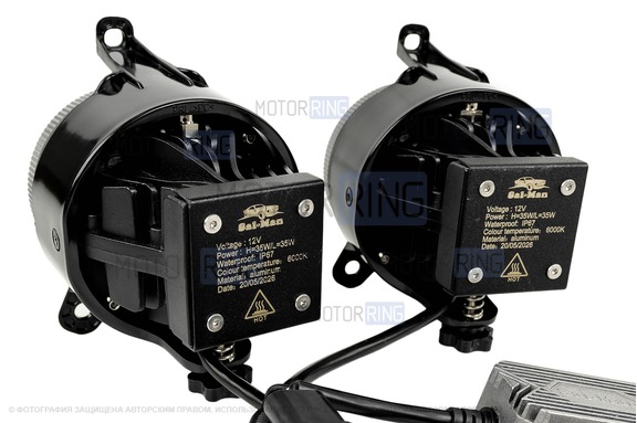 Диодные ПТФ Sal-Man 16000lux (ближний свет 70W и дальний 60W) для Лада Приора, Шевроле Нива с 2009 г.в., Лада Нива 2123, ГАЗ Газель