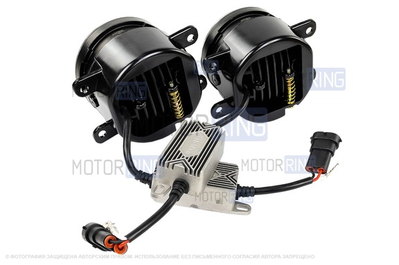 Диодные ПТФ Sal-Man 7 полос (ближний свет 60W и дальний 50W) 5800-5000lux для Лада Гранта FL, Веста, Веста NG, Икс Рей, Ларгус FL, Нива Урбан, Искра, Рено
