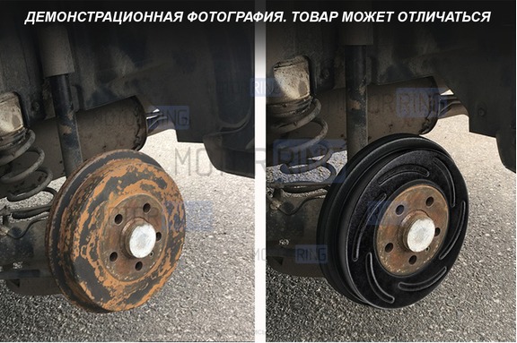 Пластиковые накладки ПластРез с насечками на тормозные барабаны для Volkswagen Polo с 2010 г.в., Skoda Rapid с 2019 г.в.