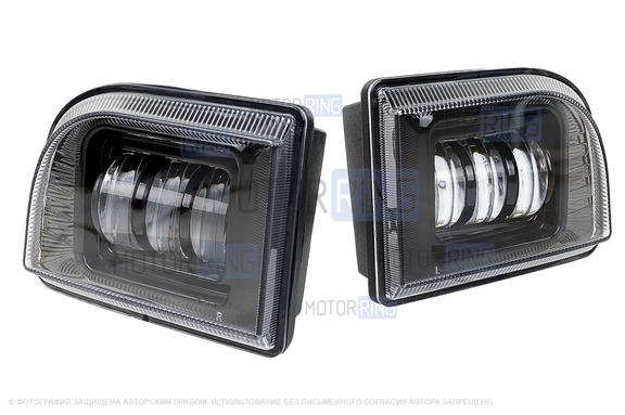 Двухцветные диодные ПТФ sal-man 50W 4600lux (бело-синий 6000К и желтый 3000К) для Шевроле Лачетти 2004-2013 г.в. седан, универсал