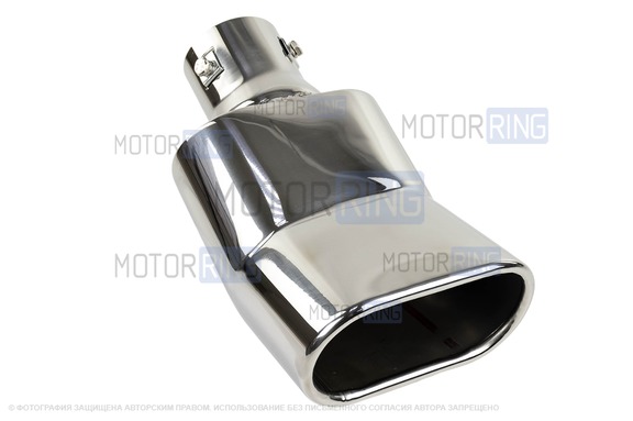 Овальные насадки глушителя Sal-Man HJ-3024 d137х75мм (2шт) из нержавеющей стали с изгибом