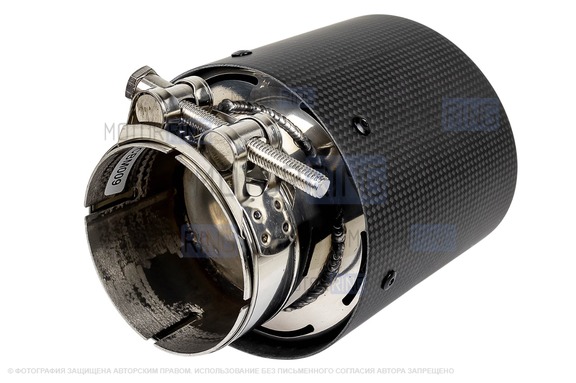 Круглые насадки глушителя из нержавеющей стали Sal-Man HJ-CBM009 d115мм (2шт) со скосом и карбоновой накладкой