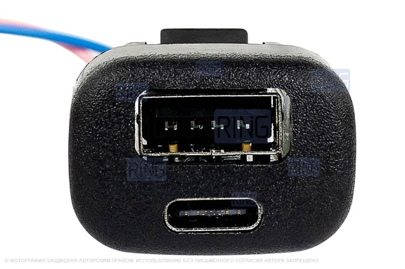 Зарядное устройство Штат с разъемами USB и Type-C для ВАЗ 2108-21099, 2110-2112 с европанелью, 2113-2115, Лада Калина, Нива Тревел, Шевроле Нива