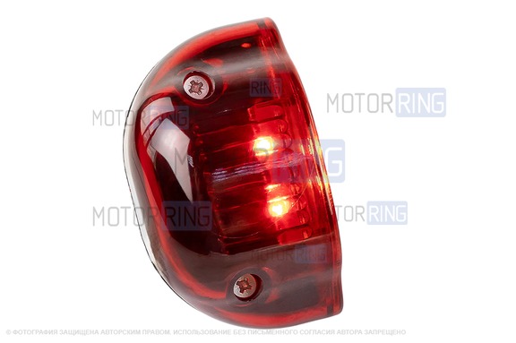 Диодный красный фонарь освещения номерного знака АвтоСфера ПН-01022 LED (Волна) для грузового транспорта