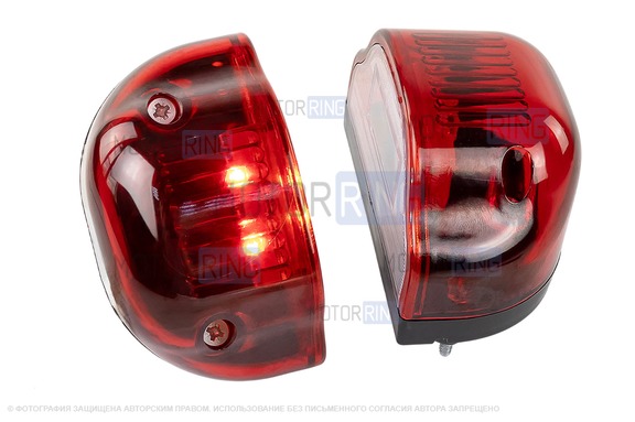Диодные красные фонари освещения номерного знака АвтоСфера ПН-01022 LED (Волна) для грузового транспорта