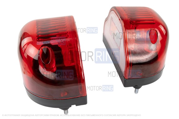 Диодные красные фонари освещения номерного знака АвтоСфера ПН-01022 LED (Волна) для грузового транспорта