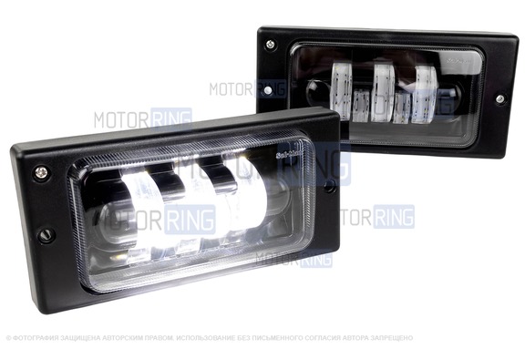 Диодные ПТФ Sal-Man 60W 5800lux 5 полос для ВАЗ 2110-2112, 2113-2115, Шевроле Нива до рестайлинга 2009 года