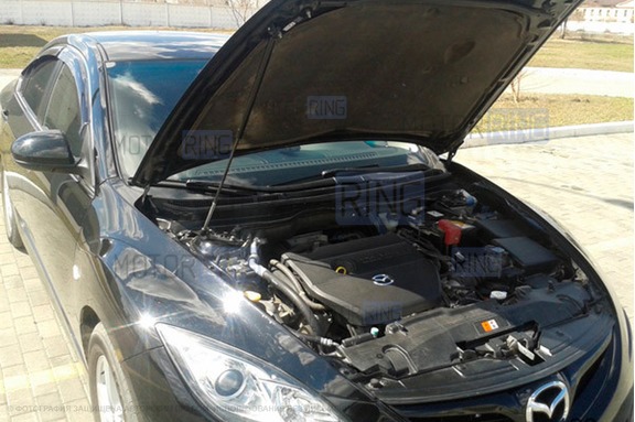 Упор капота ТехноМастер в сборе с кронштейном для Mazda 6 2007-2013 г.в.