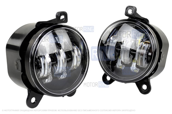 Диодные ПТФ Sal-Man 7 полос (ближний свет 60W и дальний 50W) 5800-5000lux для Лада Приора, Шевроле Нива с 2009 г.в., Лада Нива 2123, ГАЗ Газель