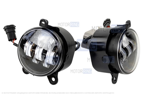 Диодные ПТФ Sal-Man 7 полос (ближний свет 60W и дальний 50W) 5800-5000lux для Лада Приора, Шевроле Нива с 2009 г.в., Лада Нива 2123, ГАЗ Газель