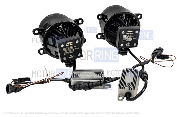 Комплект подключения ПТФ Sal-Man 16000lux (ближний свет 70W и дальний 60W) с защитой от перегрева для Лада Искра, Искра Кросс