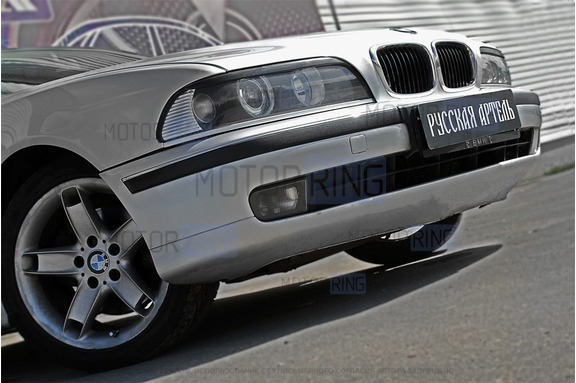 Реснички-накладки на передние фары под покраску для BMW 5 (E39) рестайлинг 2001-2004 г.в.