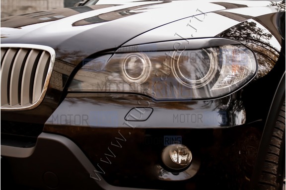 Реснички-накладки на передние фары под покраску для BMW X5 (E70) 2007-2010 г.в.