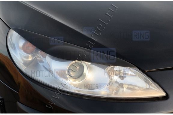 Реснички-накладки на передние фары Русская Артель под покраску для Peugeot 407 2004-2010 г.в.