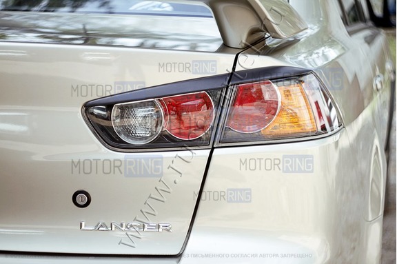 Реснички-накладки на задние фонари под покраску для Mitsubishi	Lancer 10 2007-2017 г.в.