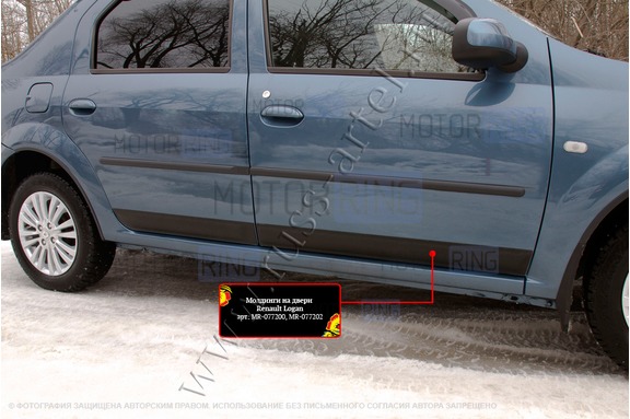 Молдинги на двери Русская Артель для Renault Logan 2004-2013 г.в.