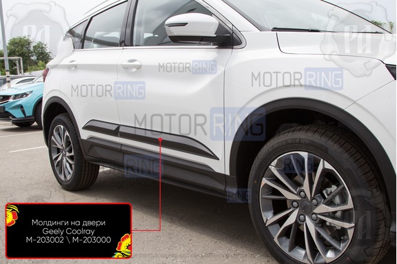 Молдинги на двери Русская Артель для Belgee X50 с 2023 г.в., X50 Plus с 2026 г.в., Geely Binyue 2018-2023 г.в., Coolray с 2019 г.в.
