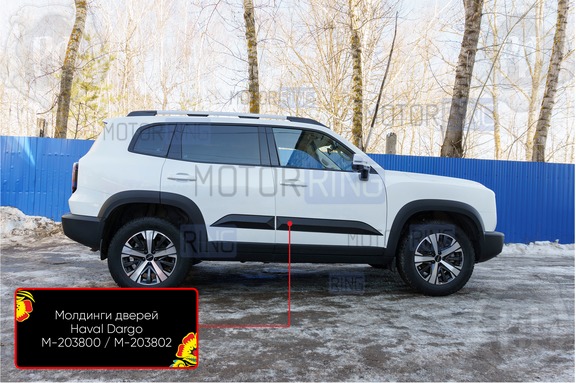 Молдинги на двери Русская Артель для Haval Dargo с 2022 г.в., Dargo X с 2022 г.в.