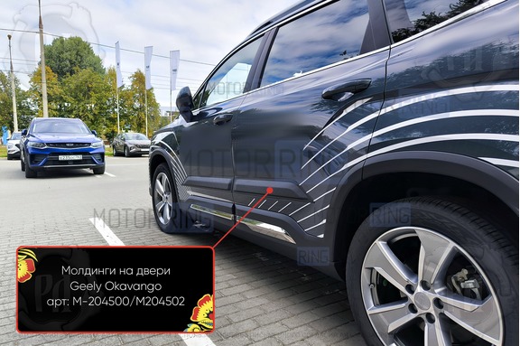 Молдинги на двери Русская Артель для Geely Okavango с 2023 г.в.