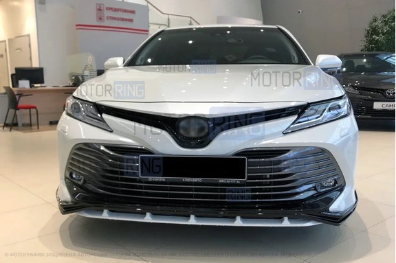Неокрашенная накладка на передний бампер HEMMES для Toyota Camry XV70
