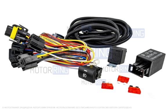 Комплект подключения ПТФ Sal-Man 120W 32000lux с рамками (кронштейнами) для Лада Веста NG